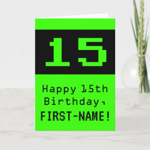 Femtonde födelsedagen: Nerdy/Geeky Stil "15" och N Kort