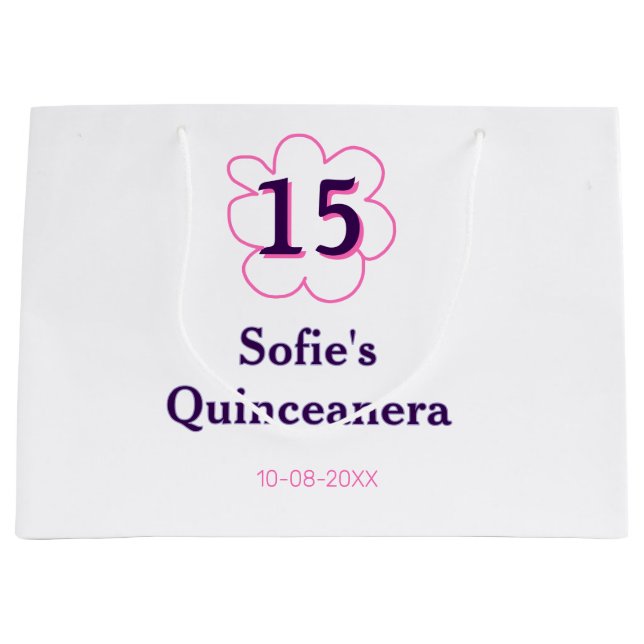 Femtonde quinceanera grattis på födelsedagen rosa  (Framsidan)