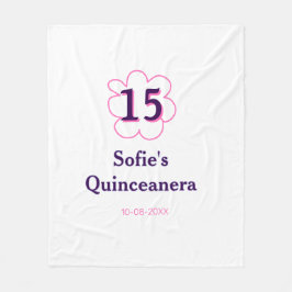 Femtonde quinceanera grattis på födelsedagen rosa  fleecefilt