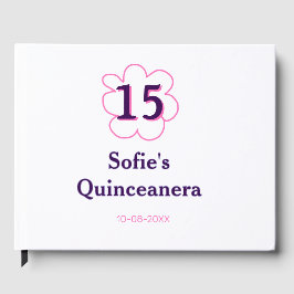 Femtonde quinceanera grattis på födelsedagen rosa  gästböcker