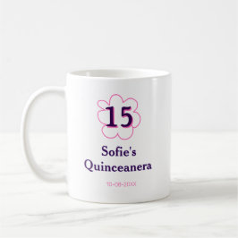 Femtonde quinceanera grattis på födelsedagen rosa  kaffemugg