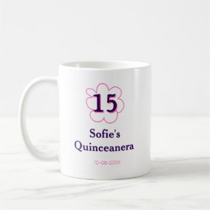 Femtonde quinceanera grattis på födelsedagen rosa kaffemugg