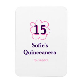 Femtonde quinceanera grattis på födelsedagen rosa  magnet