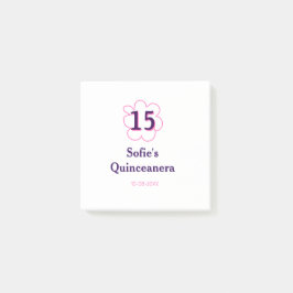 Femtonde quinceanera grattis på födelsedagen rosa  post-it block