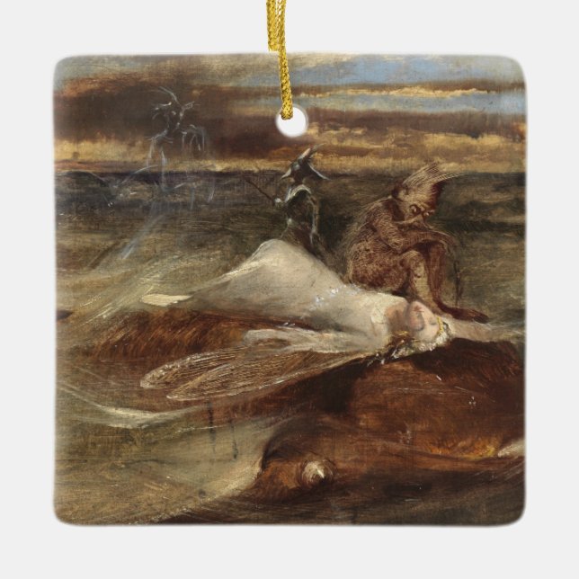 Fen och havsormen julgransprydnad keramik (Framsida)