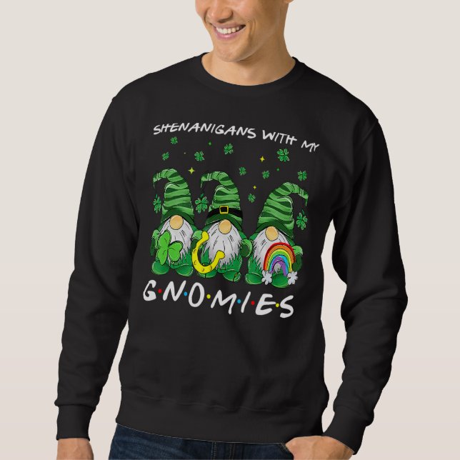 Fenanigans med min St patrick's day Gnome Lång Ärmad Tröja (Framsida)