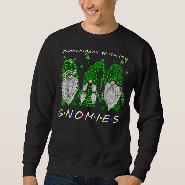 Fenanigans med min St patrick's day Gnome Lång Ärmad Tröja (Framsida)