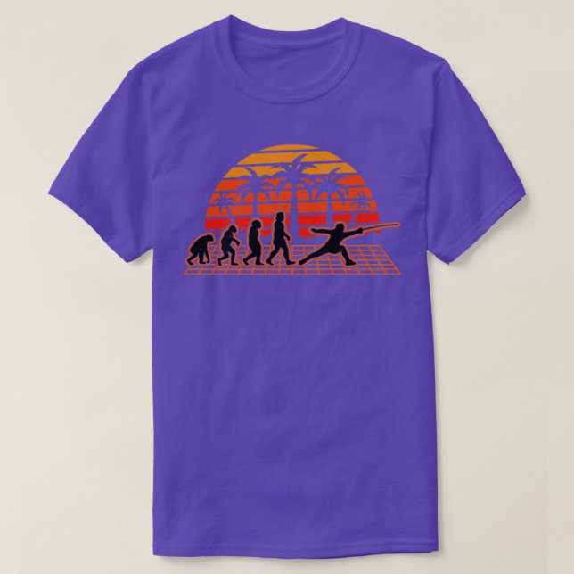 Fenbart Evolution Sunset Fencer Fechtsport Epee T Shirt (Design framsida)