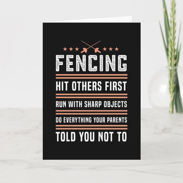 Fence Fence Funny Saber Gift for Fence Älskare Kort (Framsida)