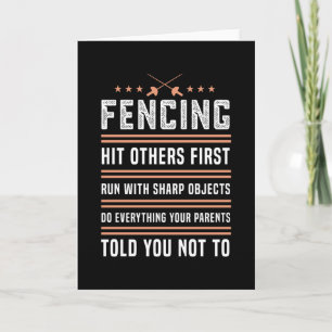 Fence Fence Funny Saber Gift for Fence Älskare Kort