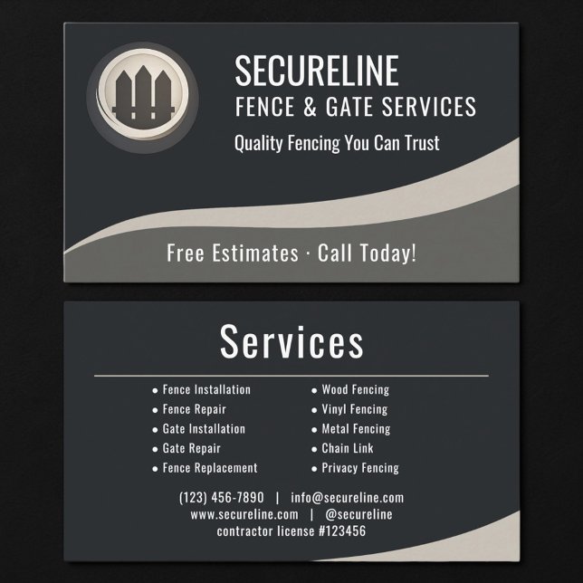 Fence & Gate Services Visitkort (Skapare uppladdad)
