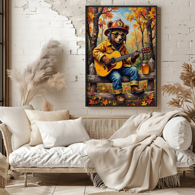 Fence-Side Firefighter: Bear's Golden Riff Poster (Skapare uppladdad)