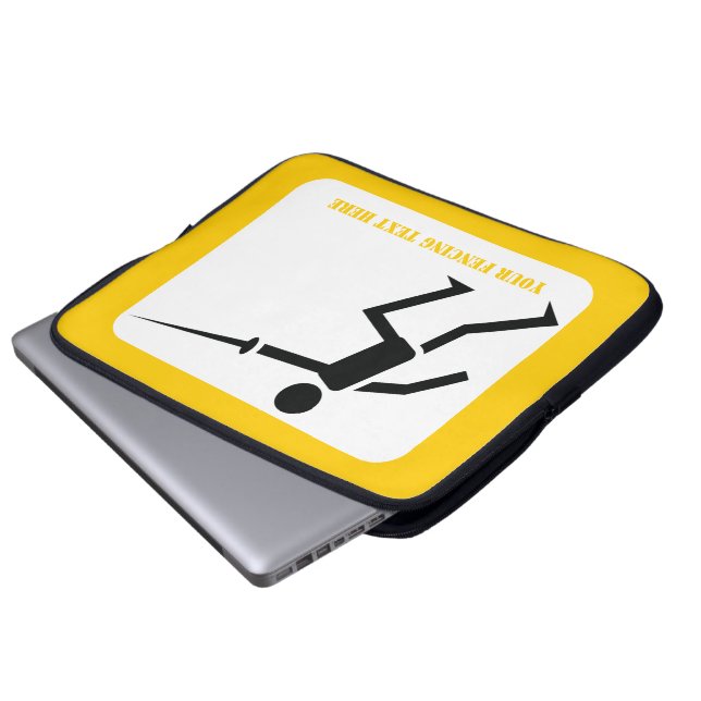 Fencer Black silhouette med svärd-anpassningsbar Laptop Fodral (Framre botten)