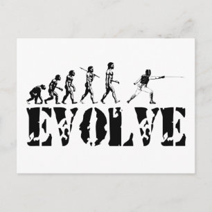 Fencer Epee Foil Saber Evolution Sport Art Vykort
