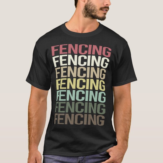 Fencer för färgstarka textfons t shirt (Framsida)