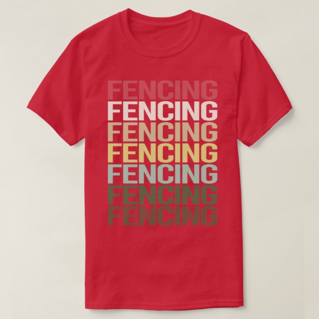 Fencer för färgstarka textfons t shirt (Design framsida)