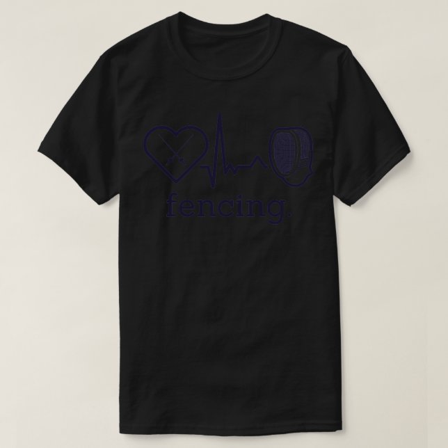 Fencer Heart Vågar Sords Fening T Shirt (Design framsida)