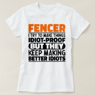 Fencer jag försöker göra Sak Roliga meningar-stake T Shirt