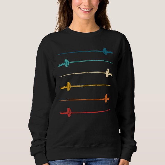 Fencer Saber Epee Retro Fencer Sword Coach Fence T Shirt (Framsida)