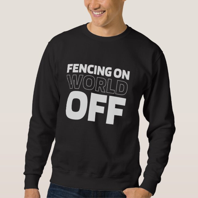 Fencer - Sword Sport Fening on World off Lång Ärmad Tröja (Framsida)