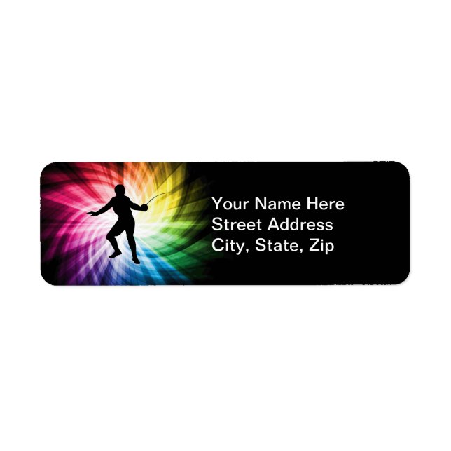 Fencerande silhuette; Spektrum Returadress Etikett (Framsidan)