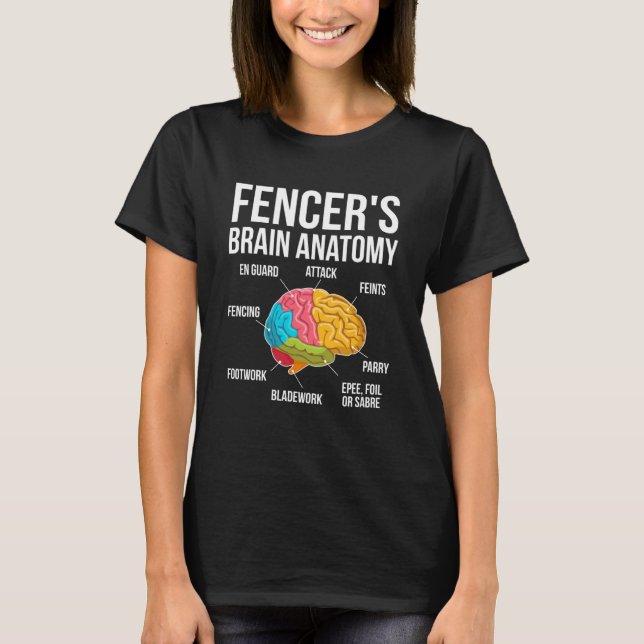 Fencers Brain Anatomy Fencer T Shirt (Framsida)