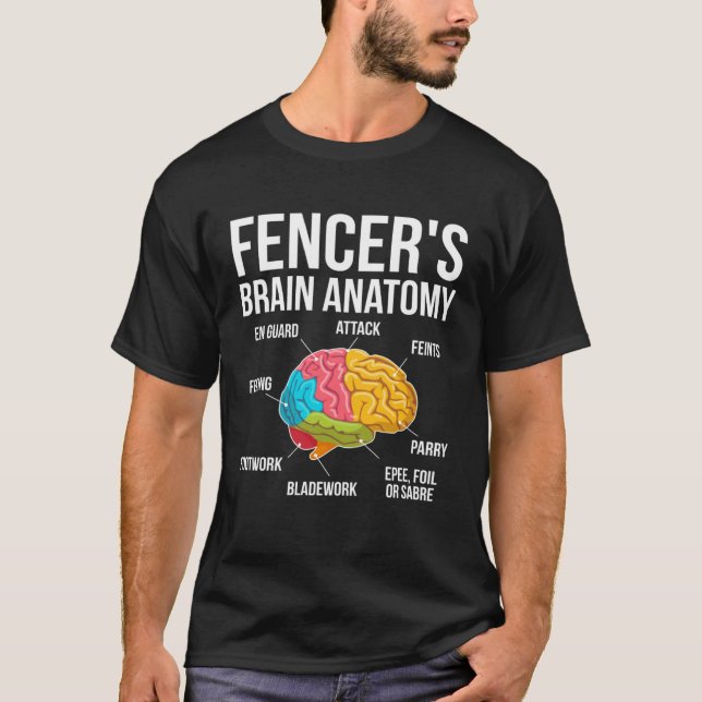 Fencers Brain Anatomy Fencing Fencer T Shirt (Framsida)