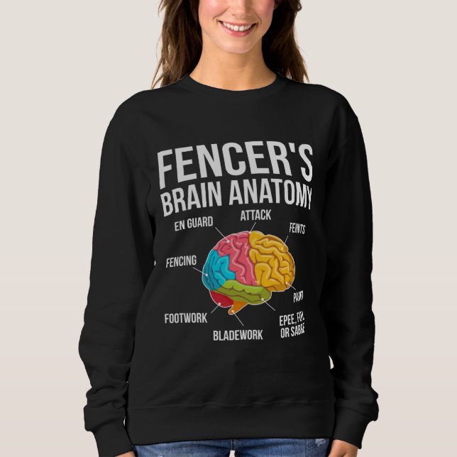 Fencers Brain Anatomy Fencing Fencer T Shirt (Framsida)