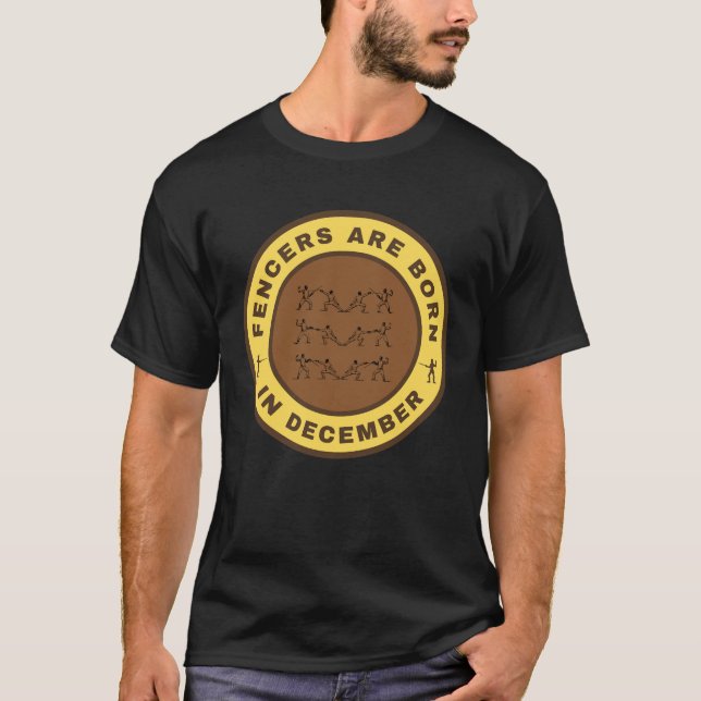 Fencers föds i december, alternativt design t shirt (Framsida)