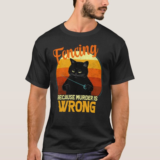 fencing murder cat t shirt (Framsida)
