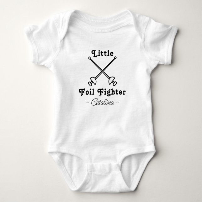 Fencing Pregnancy Announcement Little Foil Fighter T Shirt (Framsida)