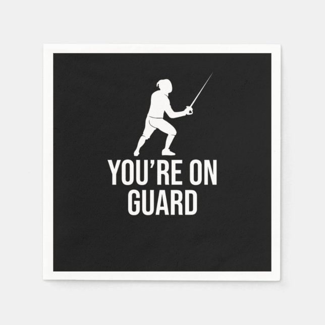 Fencing Sabre Foil Sword Fencer Pappersservett (Framsidan)