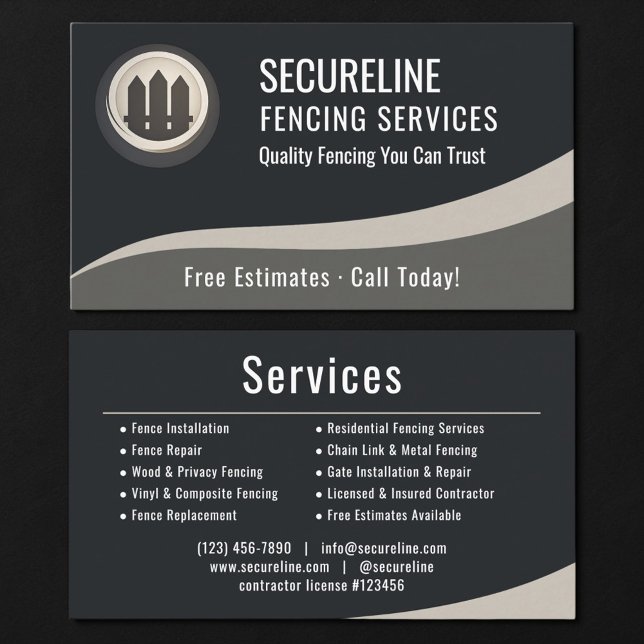 Fencing Services Visitkort (Skapare uppladdad)
