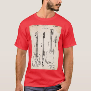 Fender Precision Bass Guitar US Patent Art T Shirt