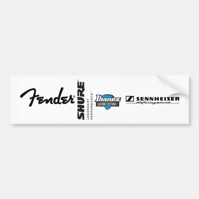 Fender shure Ibanez Bumper Sticker Bildekal (Framsidan)