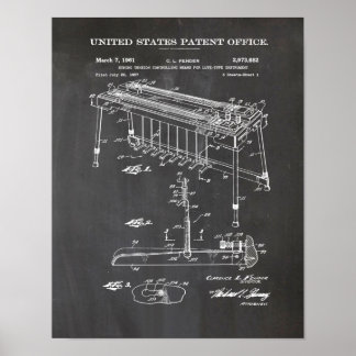 Fender Steel Guitar Patent - Cute Guitar Älskare G Poster