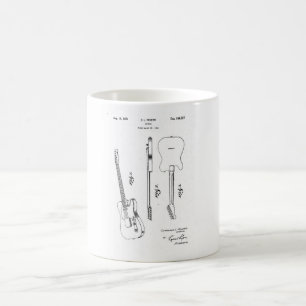 Fender Telecaster Guitar vintage Patent Kaffemugg