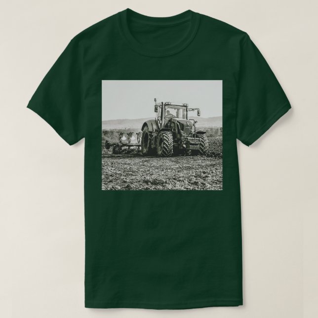 Fendt Tractor Plowing in the Surrey Backe UK T Shirt (Design framsida)
