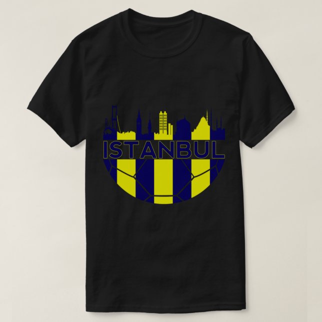 Fenerbahce-området Istanbul Turkiet skyline fo T Shirt (Design framsida)
