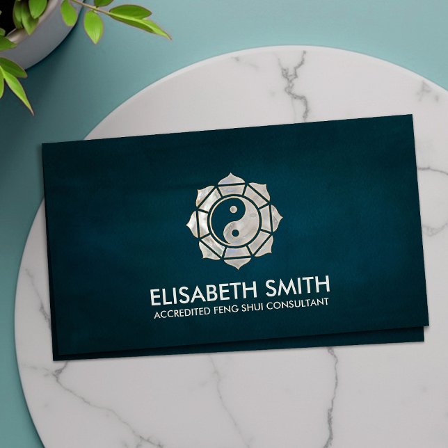 Feng Shui Bagua / Pakua Lotus mandala Visitkort (Skapare uppladdad)