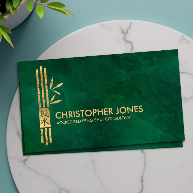 Feng Shui Calligraphy Symbol Lucky Bamboo Visitkort (Skapare uppladdad)