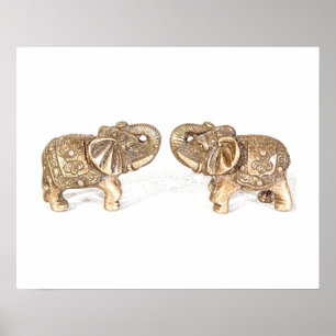 Feng Shui dubbel elefant Poster