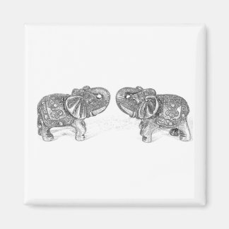 Feng Shui Dubbla Elephant - B&W Magnet