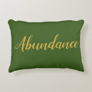 Feng Shui Grönt & Guld "Abundance"-dekorfärg Prydnadskudde