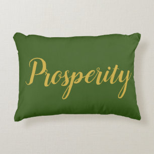Feng Shui Grönt & Guld "Prosperity", accentfyllnin Prydnadskudde