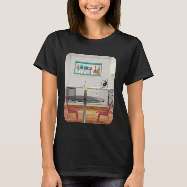 Feng Shui Kitchen Harmony Yin Yang Chef Cooki T Shirt (Framsida)