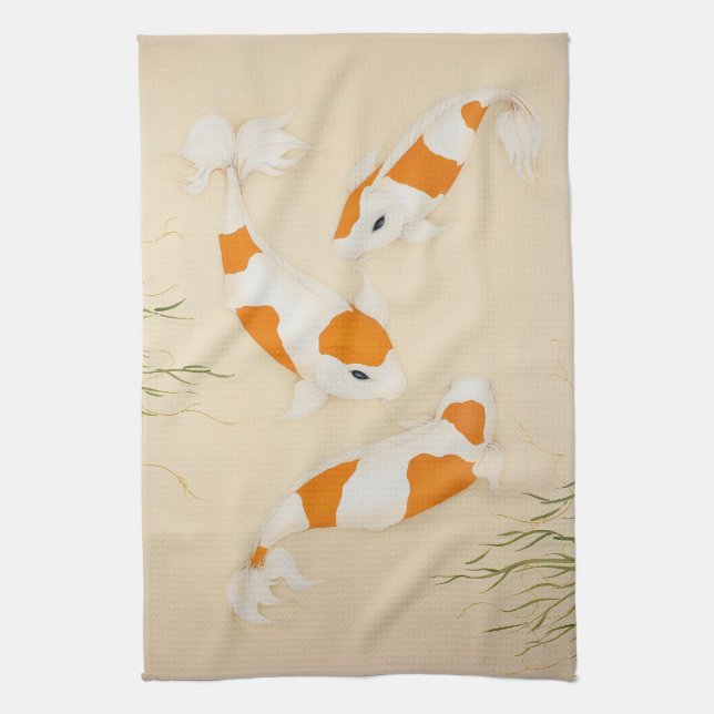 Feng Shui Koi Fishes Towel Kökshandduk (Vertikal)