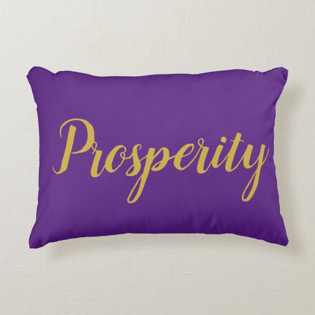 Feng Shui Lila & Guld "Prosperity", accentfyllning Prydnadskudde (Framsidan)