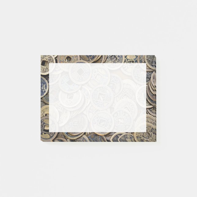 Feng Shui Lycka Rikedom Kinesiska Mynt Post-it Block (Framsida)