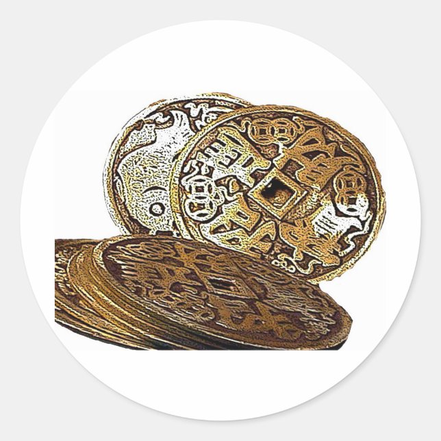 FENG SHUI WEALTH MYNT RUNT KLISTERMÄRKE (Framsida)